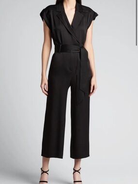 Veronica Beard Ophelia women’s Black Tailored Jumpsuit with Tie Waist - size 4